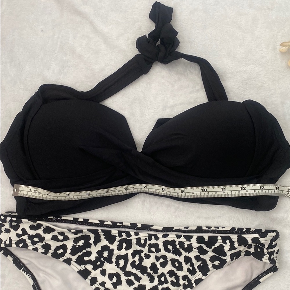 Calvin Klein Black and White Leopard Print Bikini - Picture 7 of 13